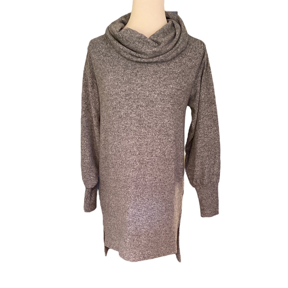 Maeve Anthropologie Gray Knit Oversized Cowl Neck Soft Sweater Dress - XXS - Picture 2 of 12
